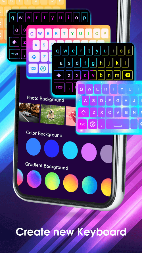 Neon LED Keyboard: RGB & Emoji