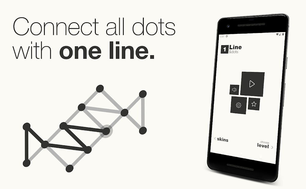 1Line & dots. Puzzle game.