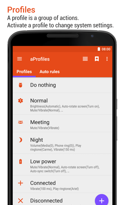 aProfiles – Auto tasks