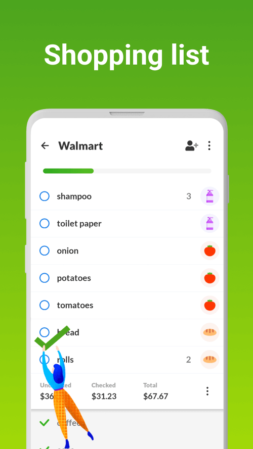 Grocery Shopping List Listonic