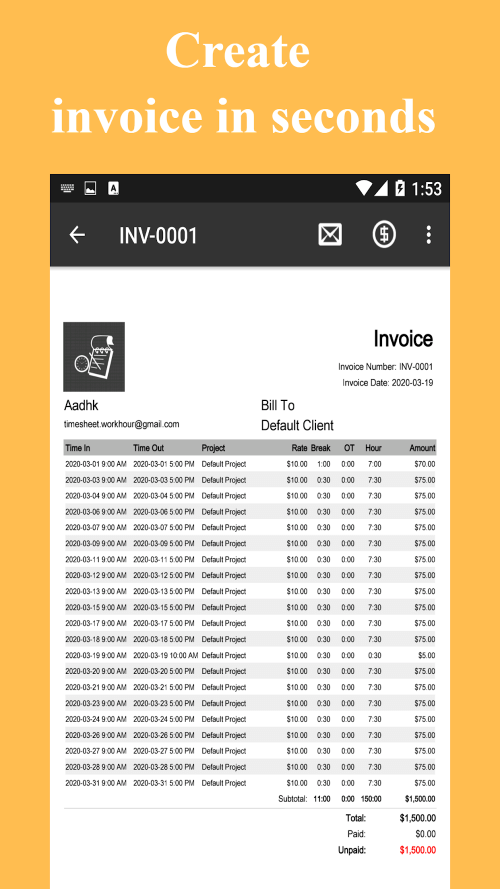 Timesheet – Work Hours Tracker